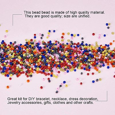 Mixed 12/0 Round Glass Seed Beads SEED-PH0006-2mm-04-1