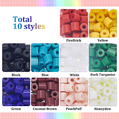  450Pcs 10 Colors Opaque Glass Bugle Beads SEED-NB0001-66-1