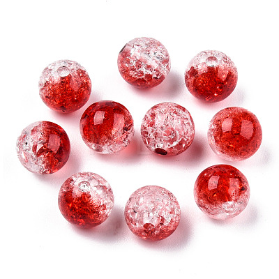 Transparent Crackle Acrylic Beads CACR-N004-01-1