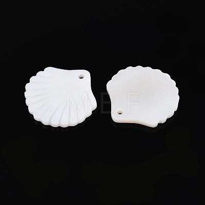 Natural Freshwater Shell Carved Pendants SSHEL-N040-02-1