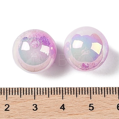 UV Plating Opaque Crackle Two-tone Acrylic Beads MACR-C032-01D-1