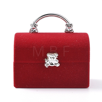 Lady Bag with Bear Shape Velvet Jewelry Boxes X-VBOX-L002-E02-1