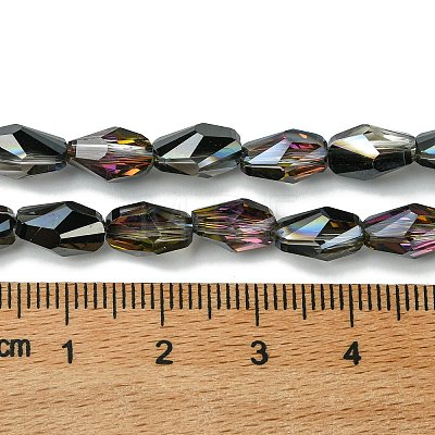 Transparent Electroplate Glass Beads Strands GLAA-K064-03B-HP01-1