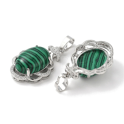 Synthetic Malachite Oval Pendants G-NH0025-15P-18-1