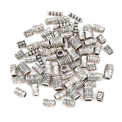 Tibetan Style Alloy Tube Beads FIND-C093-01AS-1