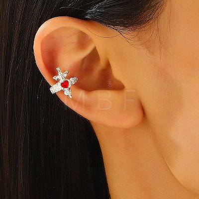 Alloy Glass Cuff Earrings PW-WG78B45-01-1