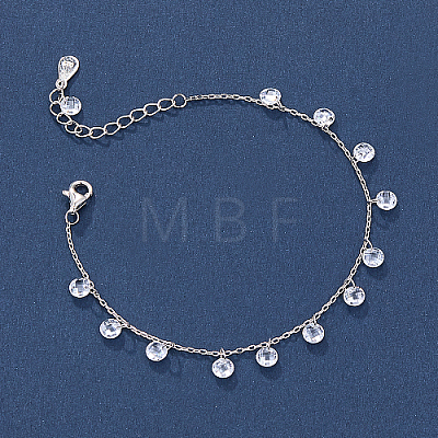 Rhodium Plated 925 Sterling Silver Cubic Zirconia Charm Bracelets DY7383-1