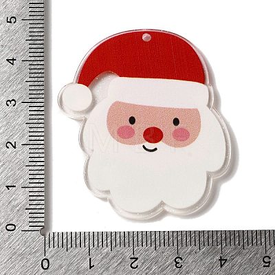 Printed Christmas Theme Acrylic Pendants OACR-L018-09A-1