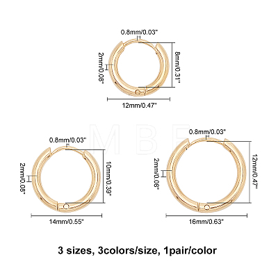 CHGCRAFT 304 Stainless Steel Hoop Earrings EJEW-CA0001-02-1