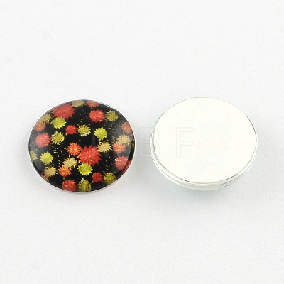 Half Round/Dome Pattern Photo Glass Flatback Cabochons for DIY Projects GGLA-Q037-14mm-43-1