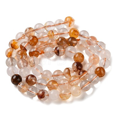 Natural Yellow Hematoid Quartz/Golden Healer Quartz Beads Strands G-C268-B01-01-1