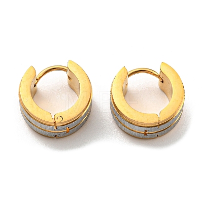 304 Stainless Steel Textured Hoop Earrings EJEW-P230-01B-G01-1