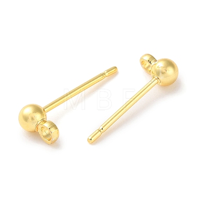 Rack Plating Brass Stud Earring Settings KK-F090-16G-01-1
