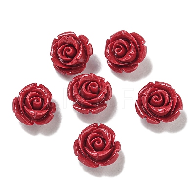 Synthetic Coral Dyed Carved Beads SHEL-I001-05D-1