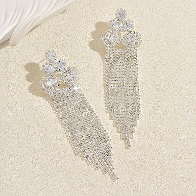Brass Rhinestone Stud Earrings for Women LM8742-1