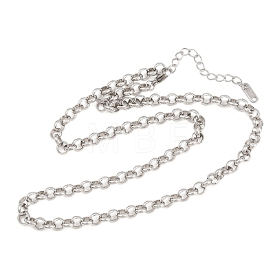 6MM 304 Stainless Steel Rolo Chain Necklaces for Men Women NJEW-H093-07C-P-1