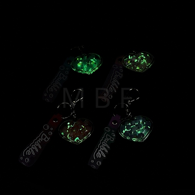 Luminous Heart Acrylic Pendant Keychain KEYC-D019-04G-1