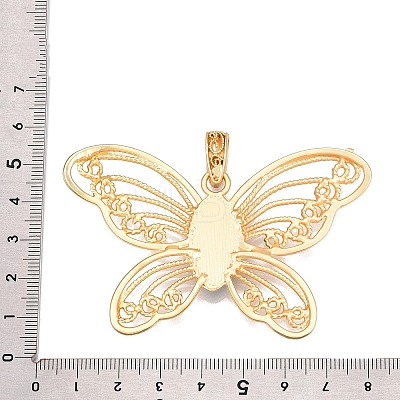 Butterfly Rack Plating Alloy Pave Imitation Turquoise Resin Pendants FIND-N005-47G-1