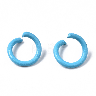 Spray Painted Iron Open Jump Rings IFIN-T017-04B-1