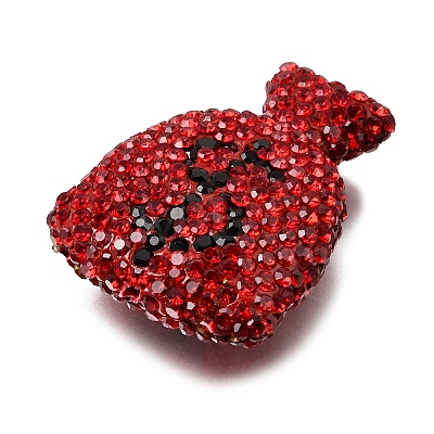 Handmade Polymer Clay Rhinestone Beads CLAY-Z006-04C-1