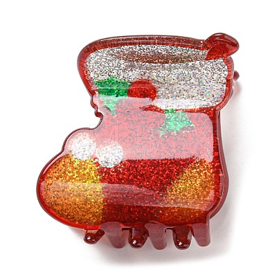 Christmas Theme Glitter Acrylic Claw Hair Clips LS-PHAR-R179-06-1