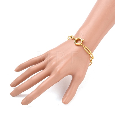 Brass Paperclip Chain Bracelets BJEW-JB05630-1