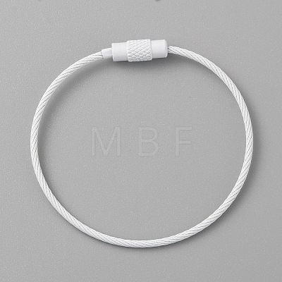 Baking Paint Stainless Steel Cable Wire Keychain AJEW-WH0413-15E-1