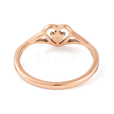 Heart 304 Stainless Steel Finger Ring for Women RJEW-C086-15-RG-1