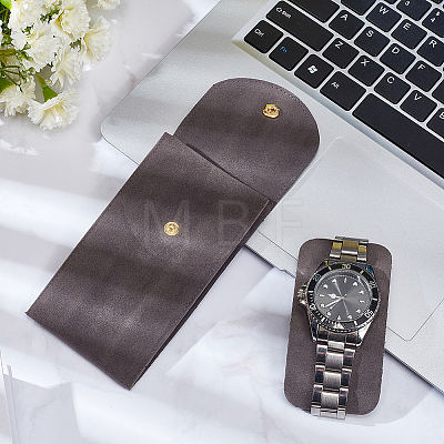 Rectangle Velvet Single Watch Storage Bag with Flip Cover LS-ABAG-WH0044-46A-1