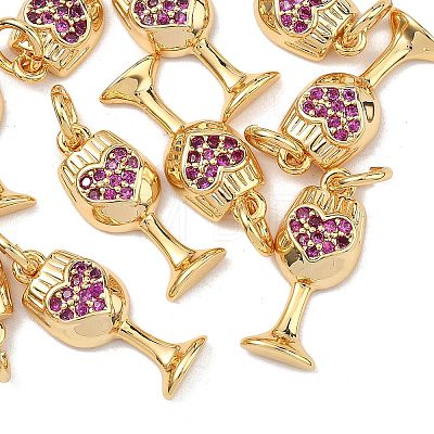SHEGRACE Brass Micro Pave Cubic Zirconia Pendants XGRQ2C348-406G-1