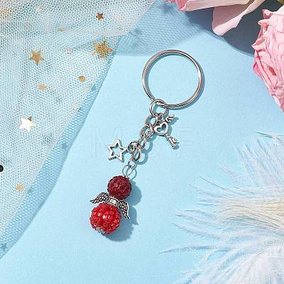 Alloy with Glass Seed Beads Keychain KEYC-MZ00010-04-1