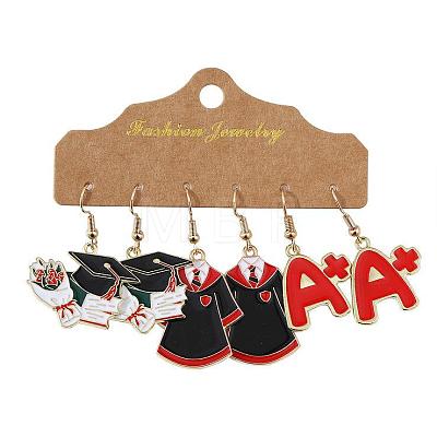 3 Pairs Easter Zinc Alloy Enamel Dangle Earrings FS-WG6F3D6-05-1