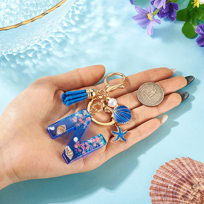 Star Resin & Shell Keychains KEYC-TAC00087-01N-1