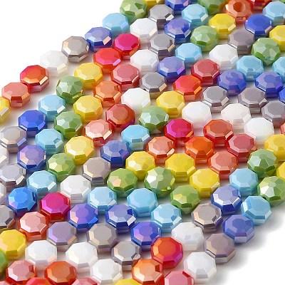 Electroplated Glass Beads Strands EGLA-A048-01A-01-1