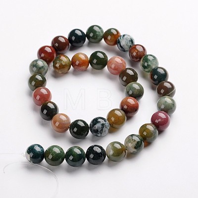 Round Natural Indian Agate Gemstone Bead Strands G-J333-07-12mm-1