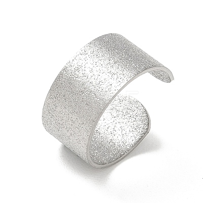 Textured 304 Stainless Steel Cuff Open Rings RJEW-D357-03P-1