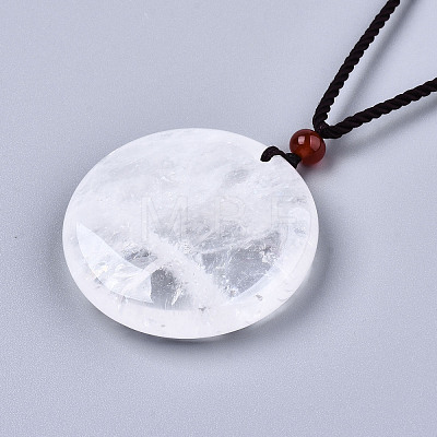 Natural Quartz Crystal Pendant Necklaces NJEW-S421-026-1