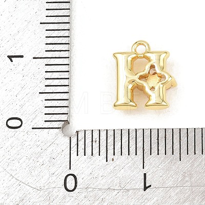 Brass Micro Pave Clear Cubic Zirconia Charms KK-Z151-18G-H-1