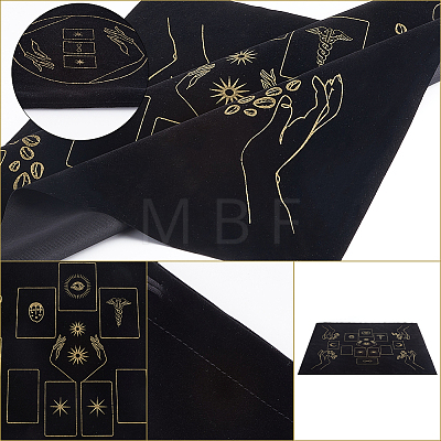 Square Velvet Tarot Tablecloth for Divination AJEW-WH0470-82D-1