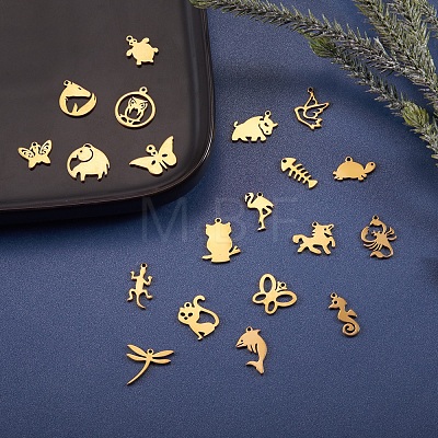 20Pcs 20 Style 304 Stainless Steel Charms STAS-SZ0001-49-1