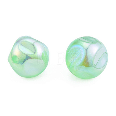 Electroplate Rainbow Iridescent Plating Acrylic Beads TACR-T025-002A-1
