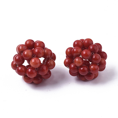 Synthetic Coral Woven Beads CORA-R019-013A-1