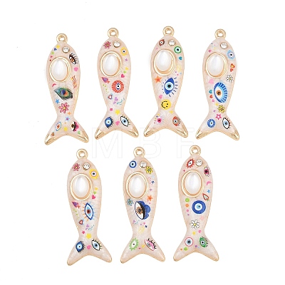 Printed Alloy Enamel Pendants RB-CBAA915-02G-1