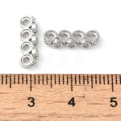 Rack Plating Brass Pave Clear Cubic Zirconia Spacer Bars KK-B088-11C-P-1