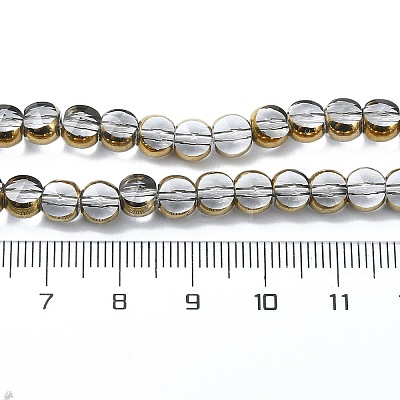 Half Plated Electroplate Transparent Glass Beads Strands EGLA-E060-02A-HP05-1