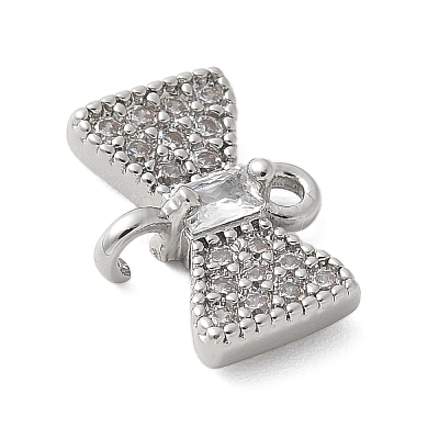 Brass Micro Pave Cubic Zirconia Connector Charms KK-U056-53P-1