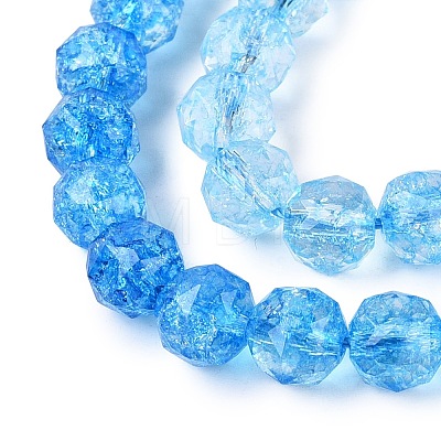 Crackle Transparent Glass Beads Strands GLAA-Q108-02A-03-1