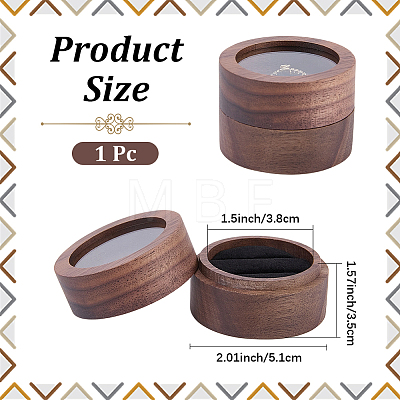 2-Slot Wood Couple Ring Storage Boxes with Velvet Inside and Window CON-CL0001-28A-1