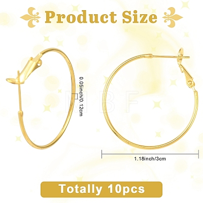 10Pcs Brass Hoop Earrings KK-YW0003-68G-1