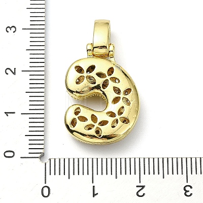 Brass Micro Pave Clear Cubic Zirconia Pendants KK-M279-01G-C-1